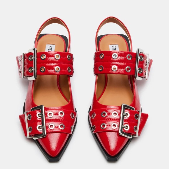 Steve Madden Graya Red Patent Slingback Flat - 10 - Picture 1 of 8